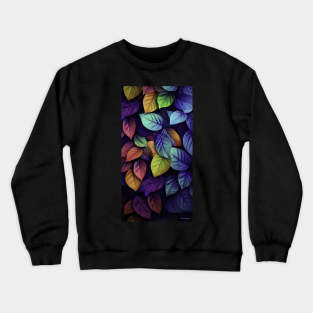 Colorful leaves on a black background Crewneck Sweatshirt